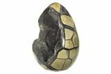 Septarian Dragon Egg Geode - Black Crystals #224198-2
